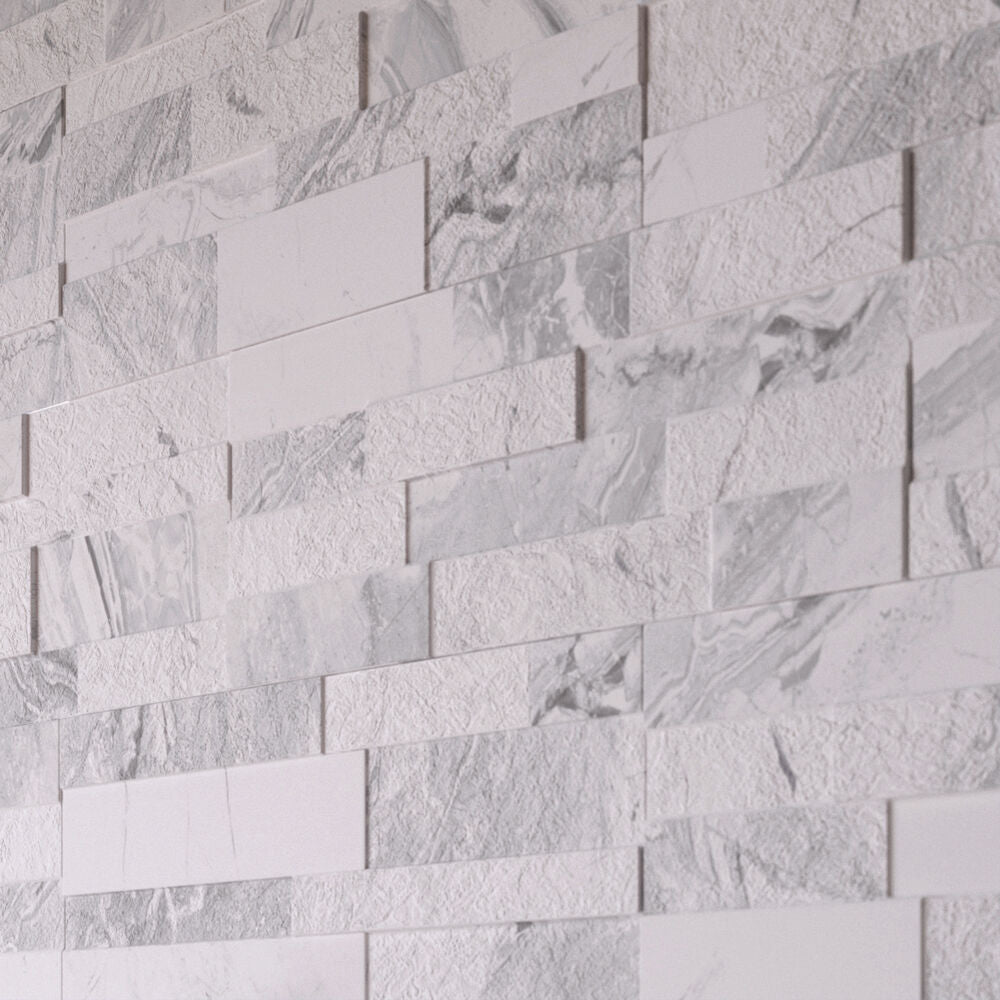 Oswald White Split Face Matt Porcelain Wall