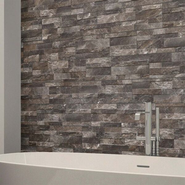 Oswald Grey Split Face Matt Porcelain Wall