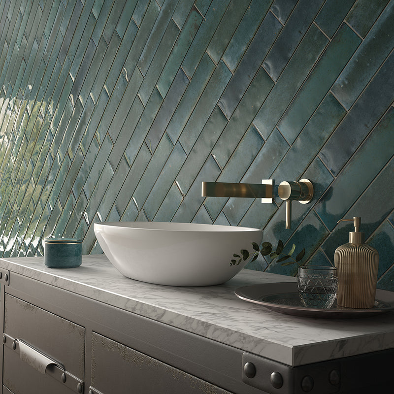 Hope Blue Gloss Ceramic Wall 75x300mm
