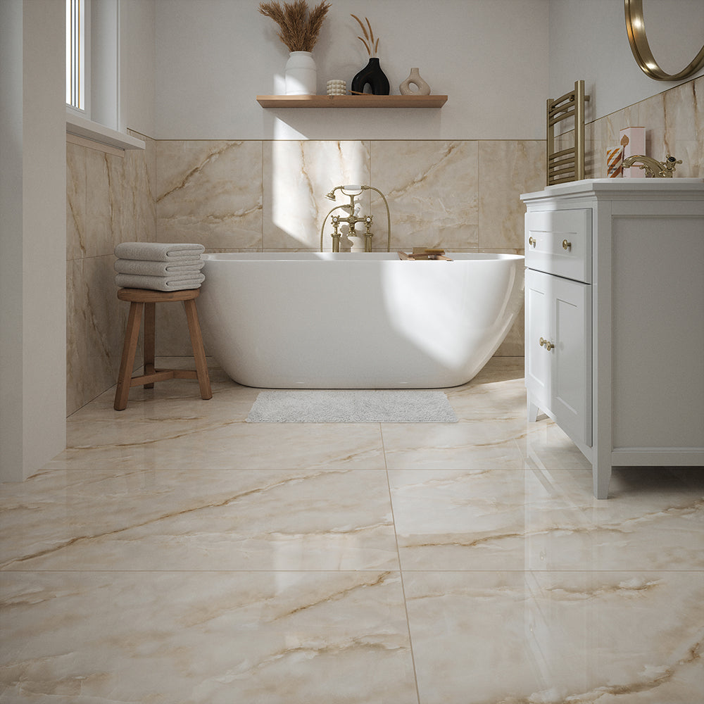 Athena Pearl Polished Glazed Porcelain W&F 600x1200mm